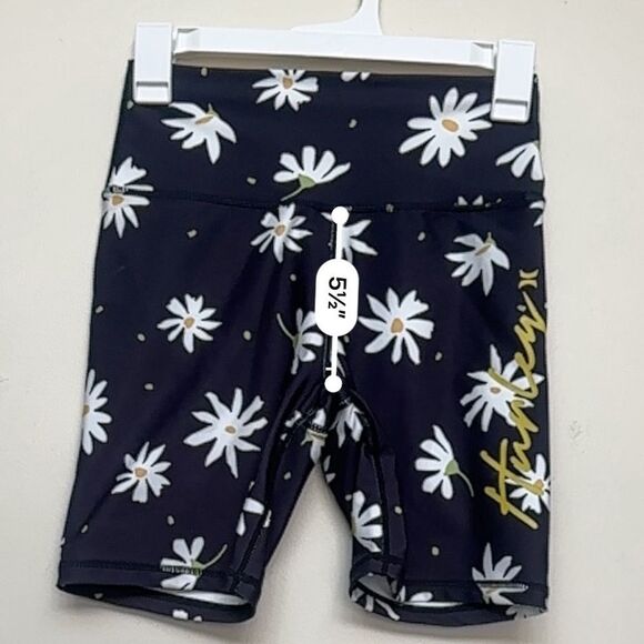 Hurley 2 Piece Black Big Daisy Floral Double Cross Sports Bra Short Set Size XS - Picture 12 of 16